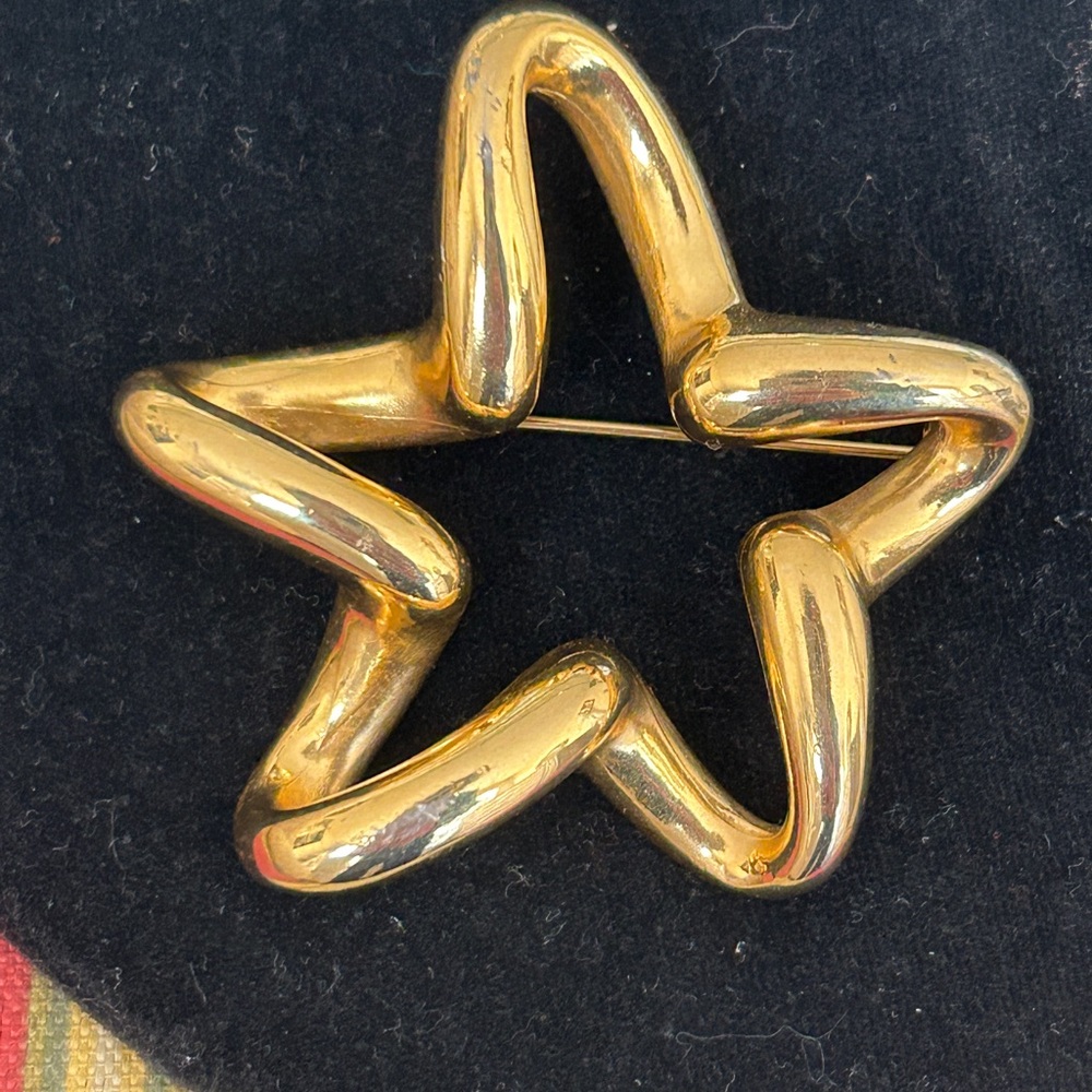 Gold Tone Star Brooch